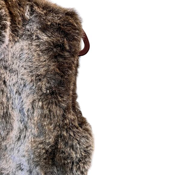 Blassport Women's Brown Faux Fur Collared Zip Front Reversible Vest Size Small - Picture 4 of 15